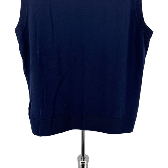 Brooks Brothers Navy Super Fine Merino Wool Sleeveless Sweater Vest Knit size L - Picture 5 of 9
